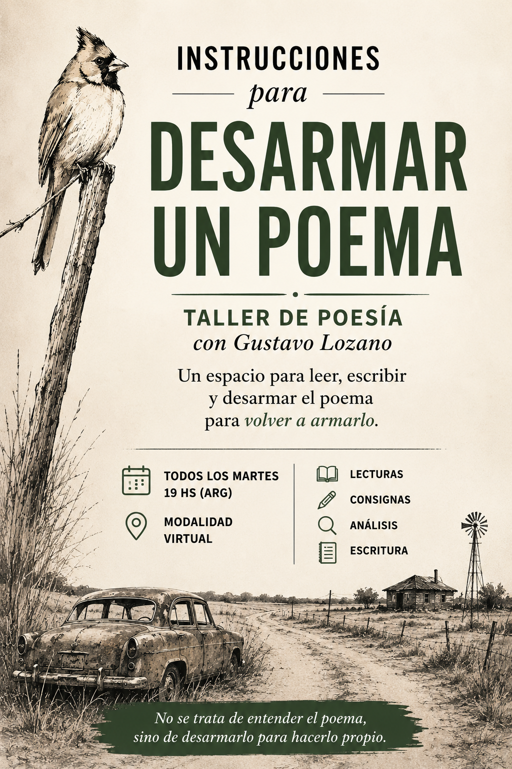 Cómo desarmar un poema — Taller de poesía
